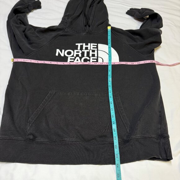 The North Face Logo Fleece Hoodie Women’s Large Black Pullover EUC - Picture 7 of 9